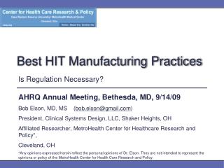 Best HIT Manufacturing Practices