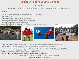 Rural spOrTs for a SoCIAL ChAnge Organised By