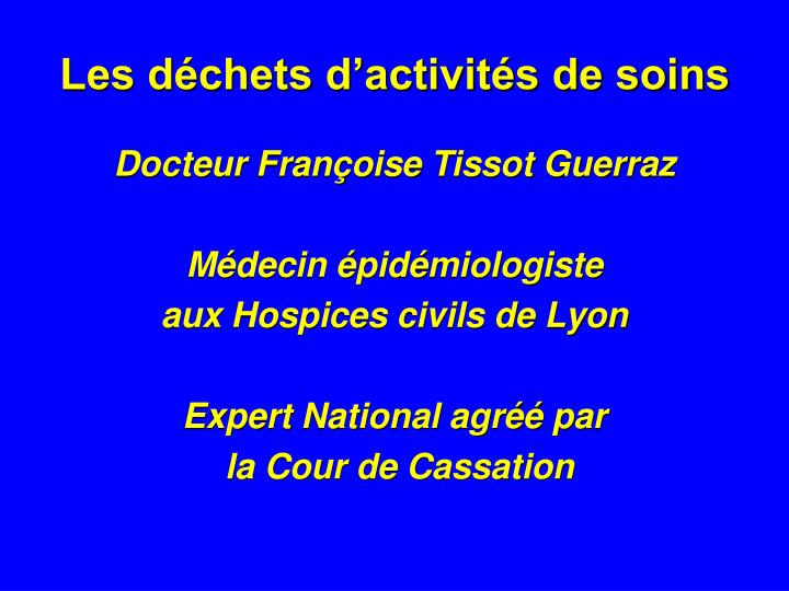 les d chets d activit s de soins