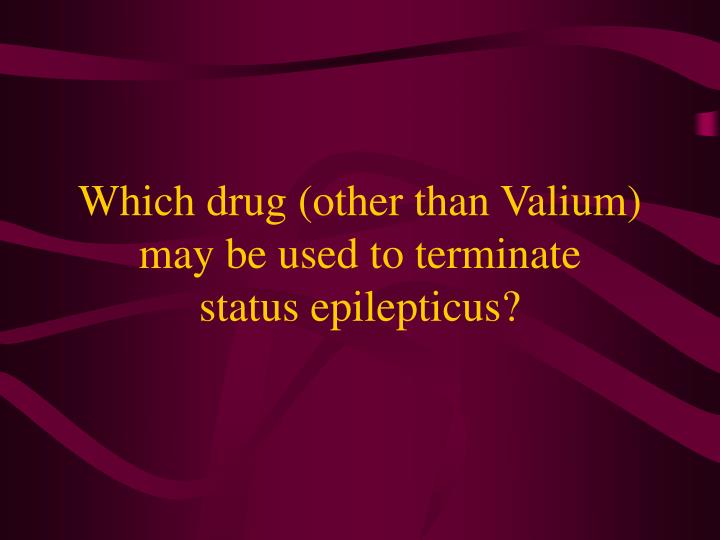 which drug other than valium may be used to terminate status epilepticus