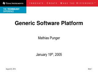 Generic Software Platform