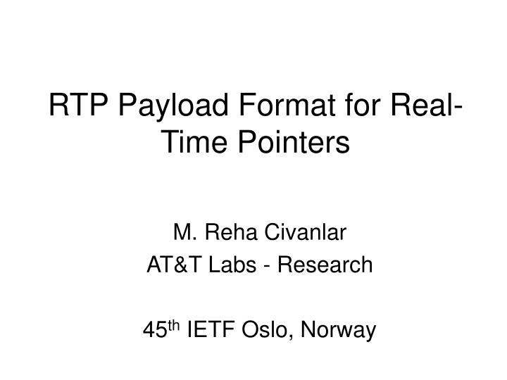 rtp payload format for real time pointers