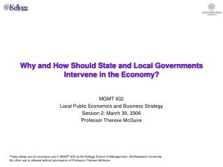 Why and How Should State and Local Governments Intervene in the Economy?