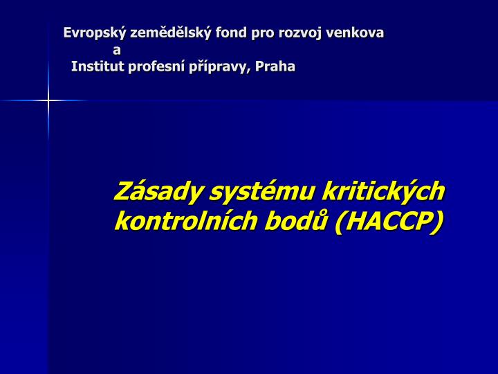 evropsk zem d lsk fond pro rozvoj venkova a institut profesn p pravy praha