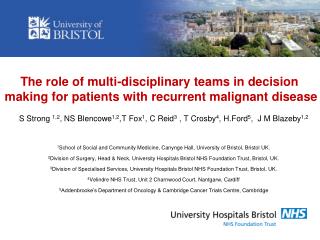 The role of multi-disciplinary teams in decision