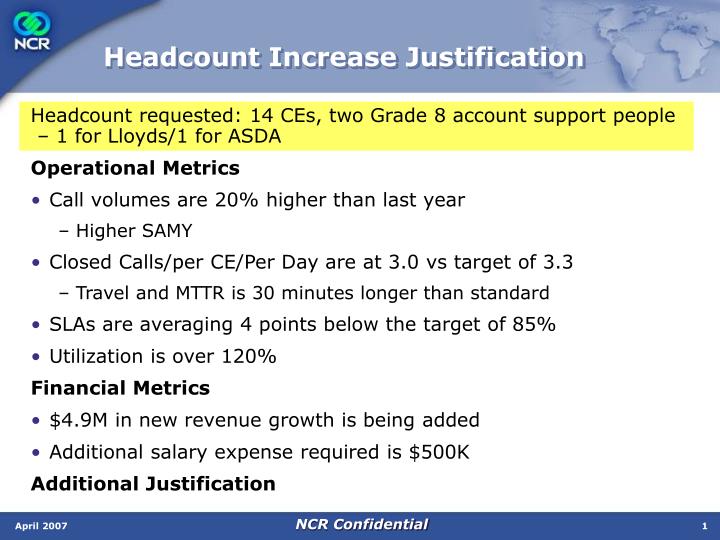 headcount increase justification