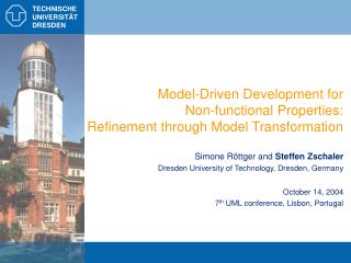 Model-Driven Development for Non-functional Properties: Refinement through Model Transformation
