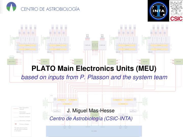 plato main electronics units meu based on inputs from p plasson and the system team