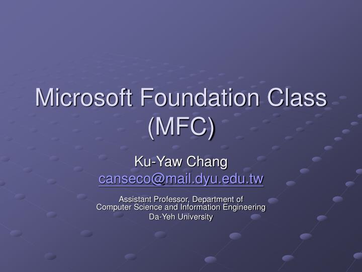 microsoft foundation class mfc