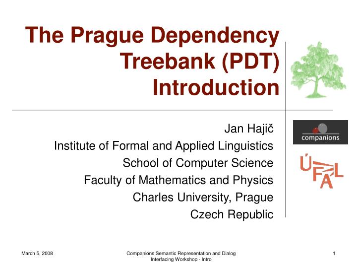 the prague dependency treebank pdt introduction