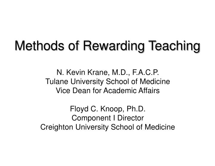 methods of rewarding teaching