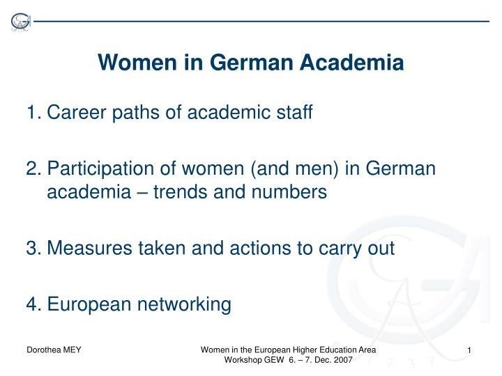 women in german academia