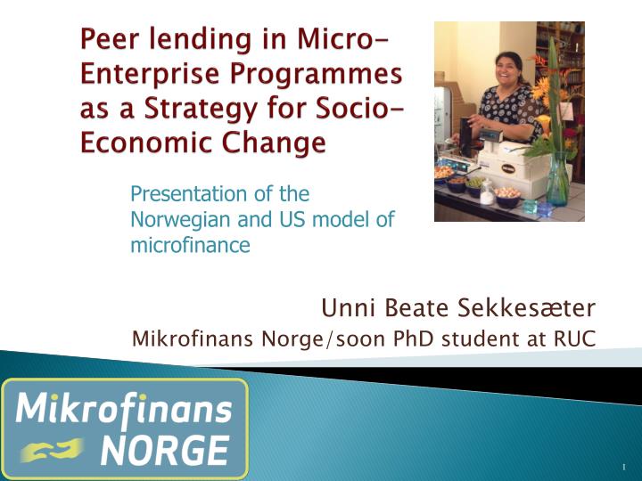 peer lending in micro enterprise programmes as a strategy for socio economic change