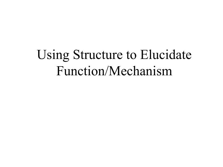 using structure to elucidate function mechanism