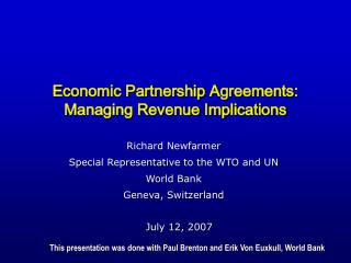 Economic Partnership Agreements: Managing Revenue Implications