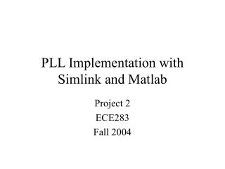 PLL Implementation with Simlink and Matlab