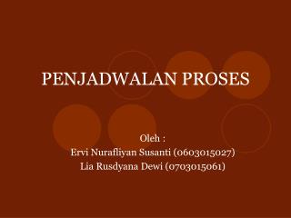 penjadwalan proses