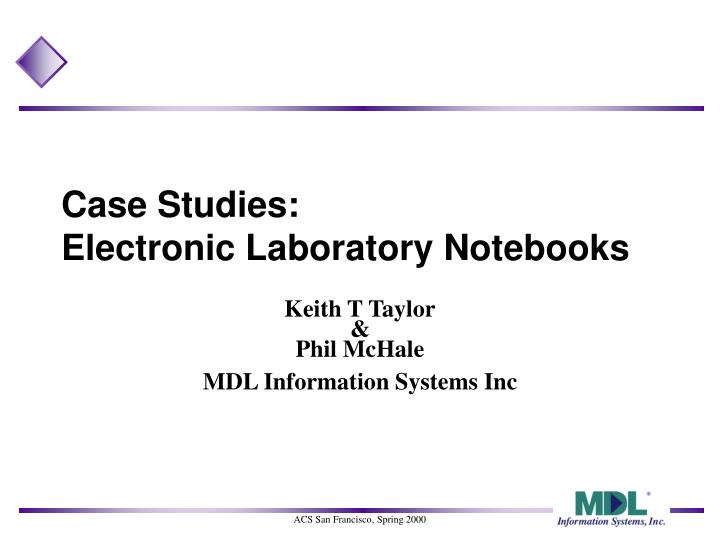 case studies electronic laboratory notebooks