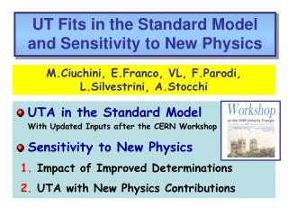UTA in the Standard Model With Updated Inputs after the CERN Workshop Sensitivity to New Physics