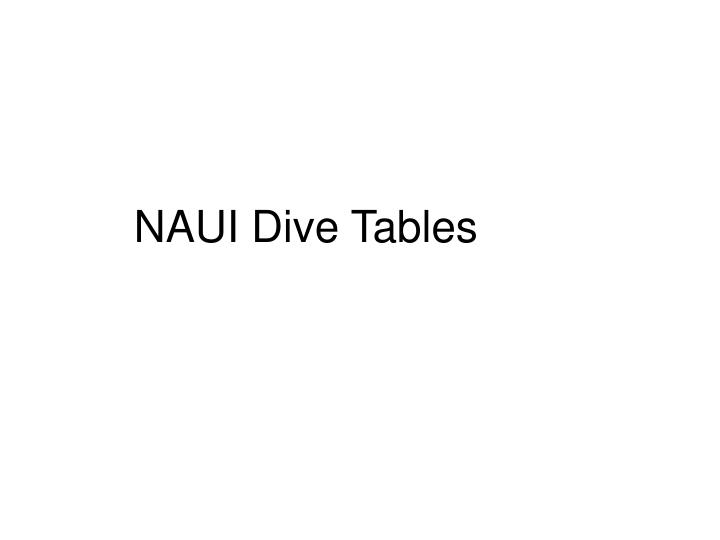 naui dive tables