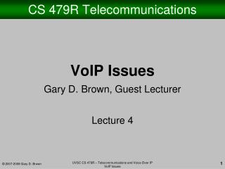 CS 479R Telecommunications