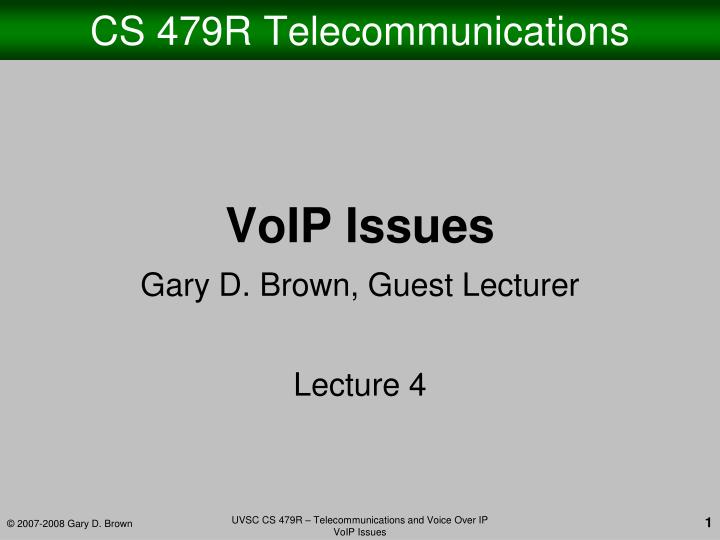 cs 479r telecommunications