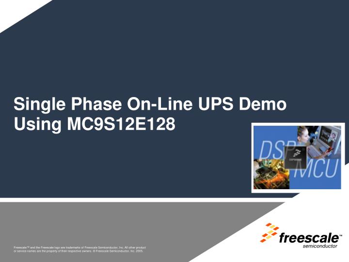 single phase on line ups demo using mc9s12e128