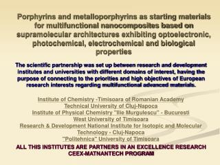 INSTITUTE OF CHEMISTRY-TIMISOARA OF ROMANIAN ACADEMY Contact Persons :