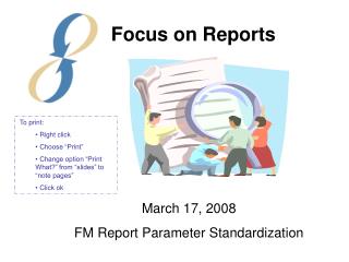 March 17, 2008 FM Report Parameter Standardization