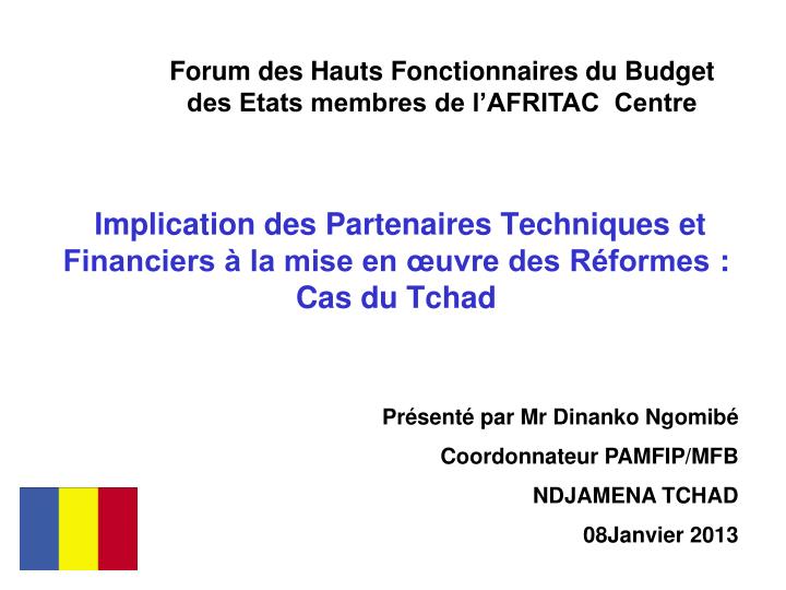 implication des partenaires techniques et financiers la mise en uvre des r formes cas du tchad