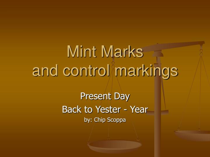 mint marks and control markings