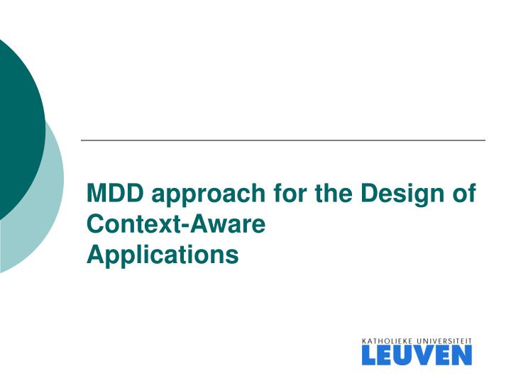 mdd approach for the design of context aware applications