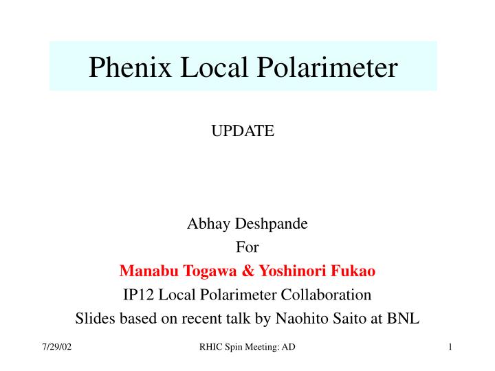 phenix local polarimeter