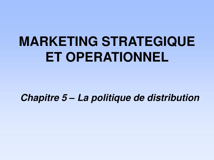 marketing strategique et operationnel