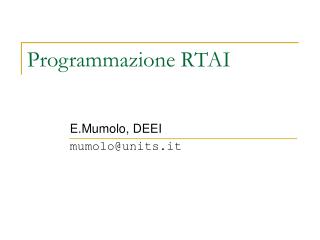 e mumolo deei mumolo@units it