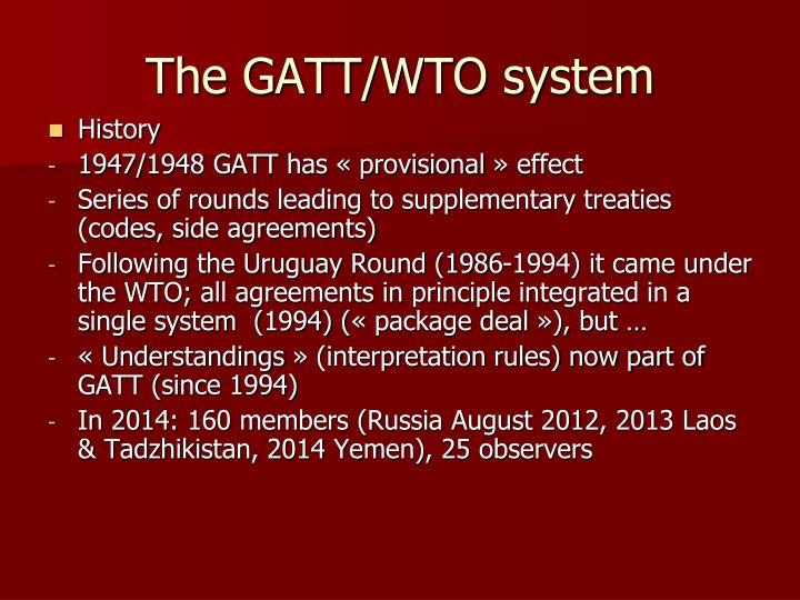 the gatt wto system