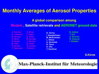 Monthly Averages of Aerosol Properties
