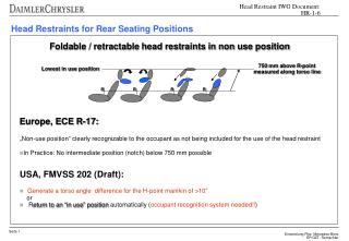 Head Restraints for Rear Seating Positions