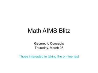 Math AIMS Blitz