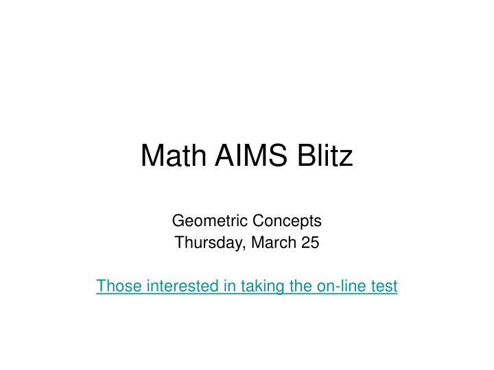 math aims blitz