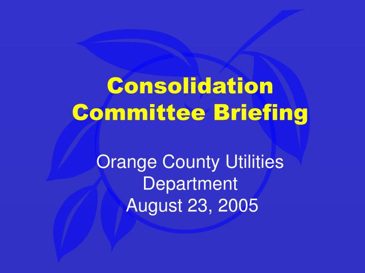 consolidation committee briefing orange county utilities department august 23 2005