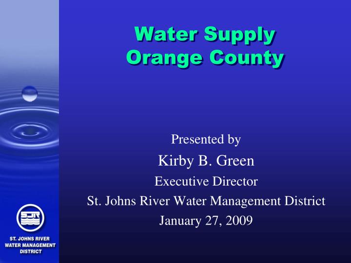 water supply orange county