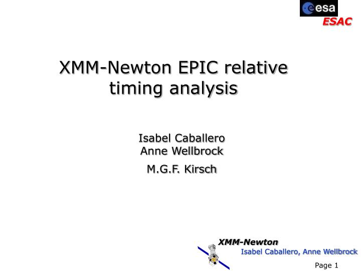 xmm newton epic relative timing analysis