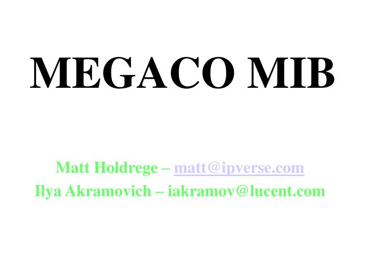 megaco mib