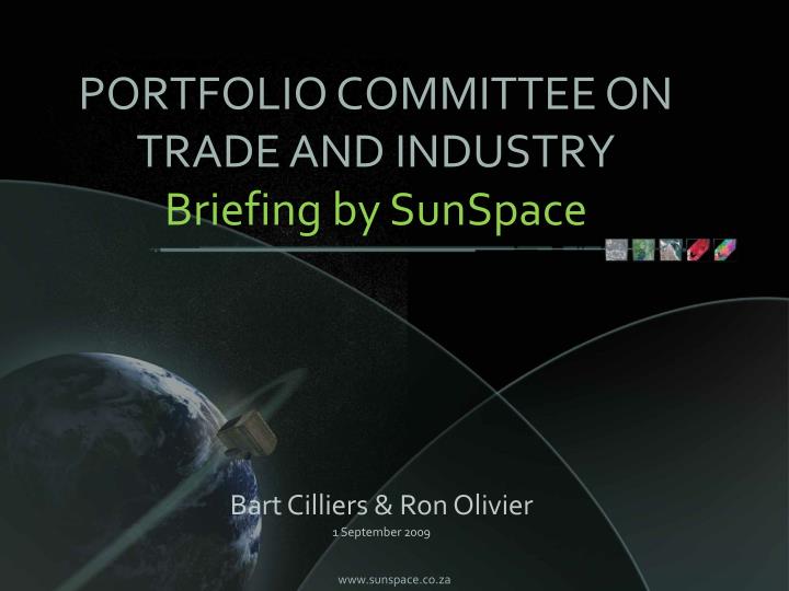 portfolio committee on trade and industry briefing by sunspace