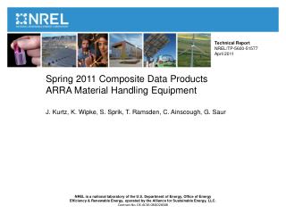 Spring 2011 Composite Data Products ARRA Material Handling Equipment
