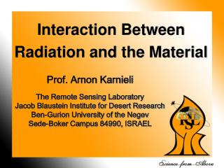 Interaction Between Radiation and the Material