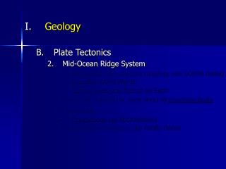Geology Plate Tectonics Mid-Ocean Ridge System