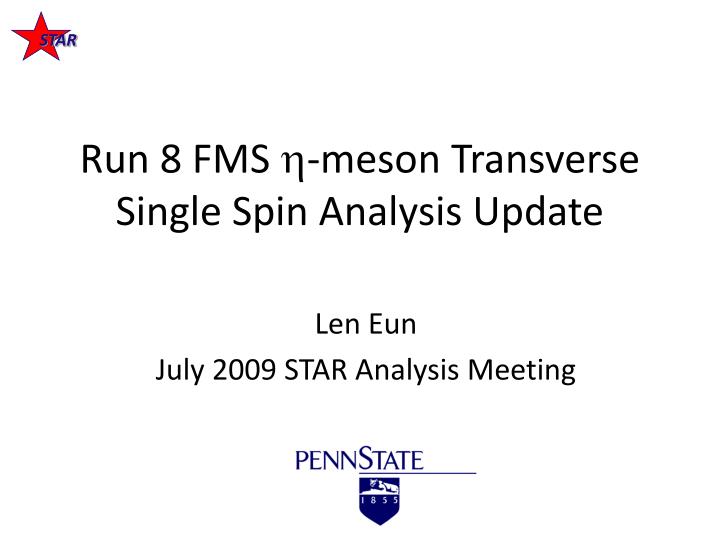 run 8 fms h meson transverse single spin analysis update
