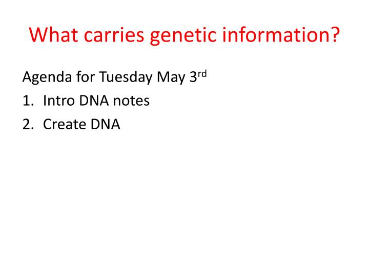 what carries genetic information